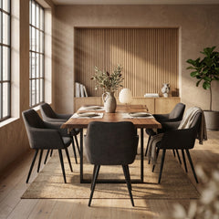 Chaise de salle à manger Leon - Lin gris