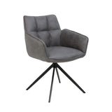 Chaise de salle à manger Leon - Microfibre anthracite