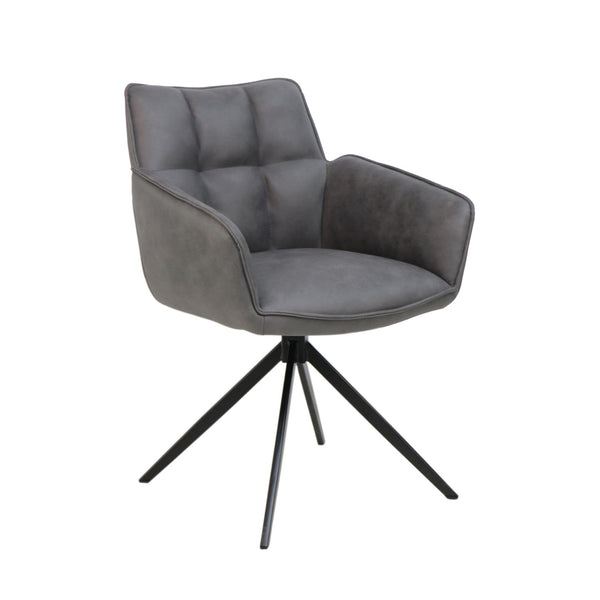 Chaise de salle à manger Leon - Microfibre anthracite