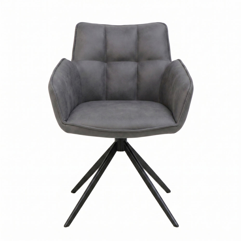 Chaise de salle à manger Leon - Microfibre anthracite