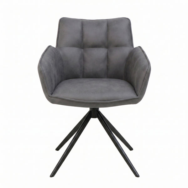 Chaise de salle à manger Leon - Microfibre anthracite