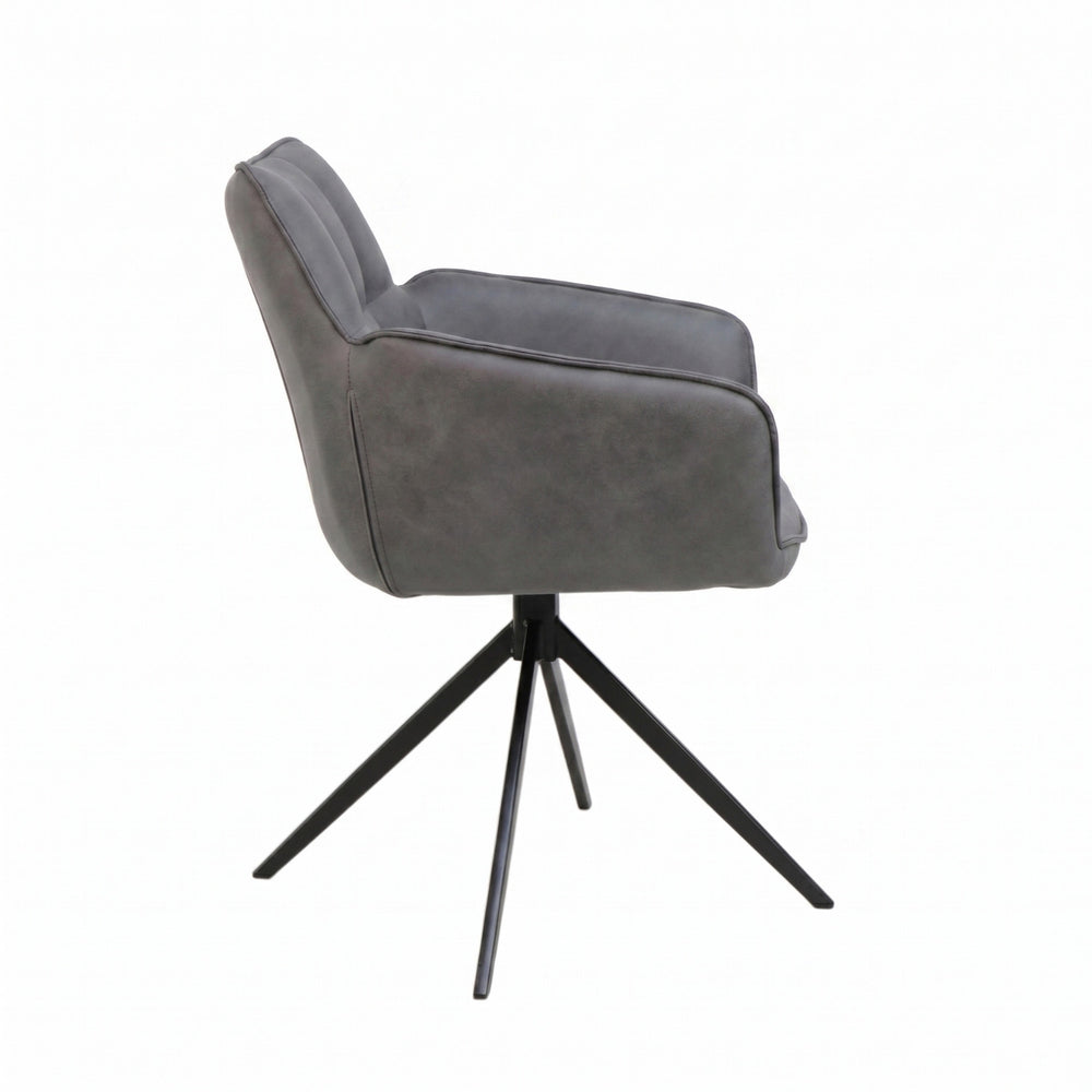 Chaise de salle à manger Leon - Microfibre anthracite