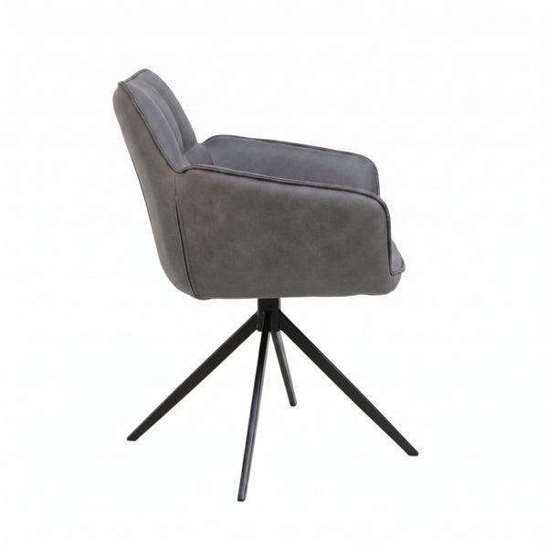 Chaise de salle à manger Leon - Microfibre anthracite