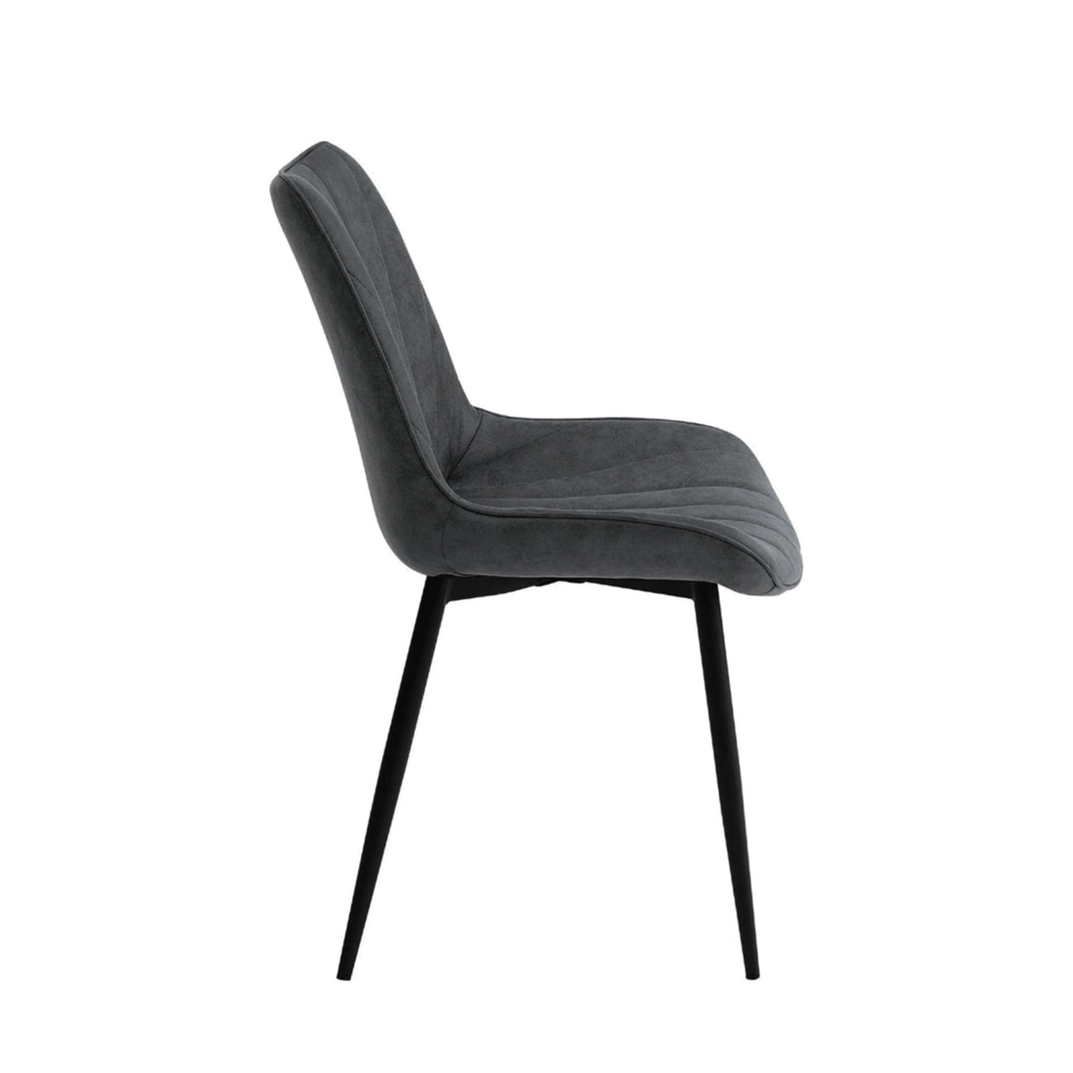 Chaise de salle à manger Lesedi - Microfibre anthracite