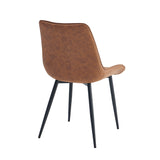 Chaise de salle à manger Lesedi - Microfibre Cognac