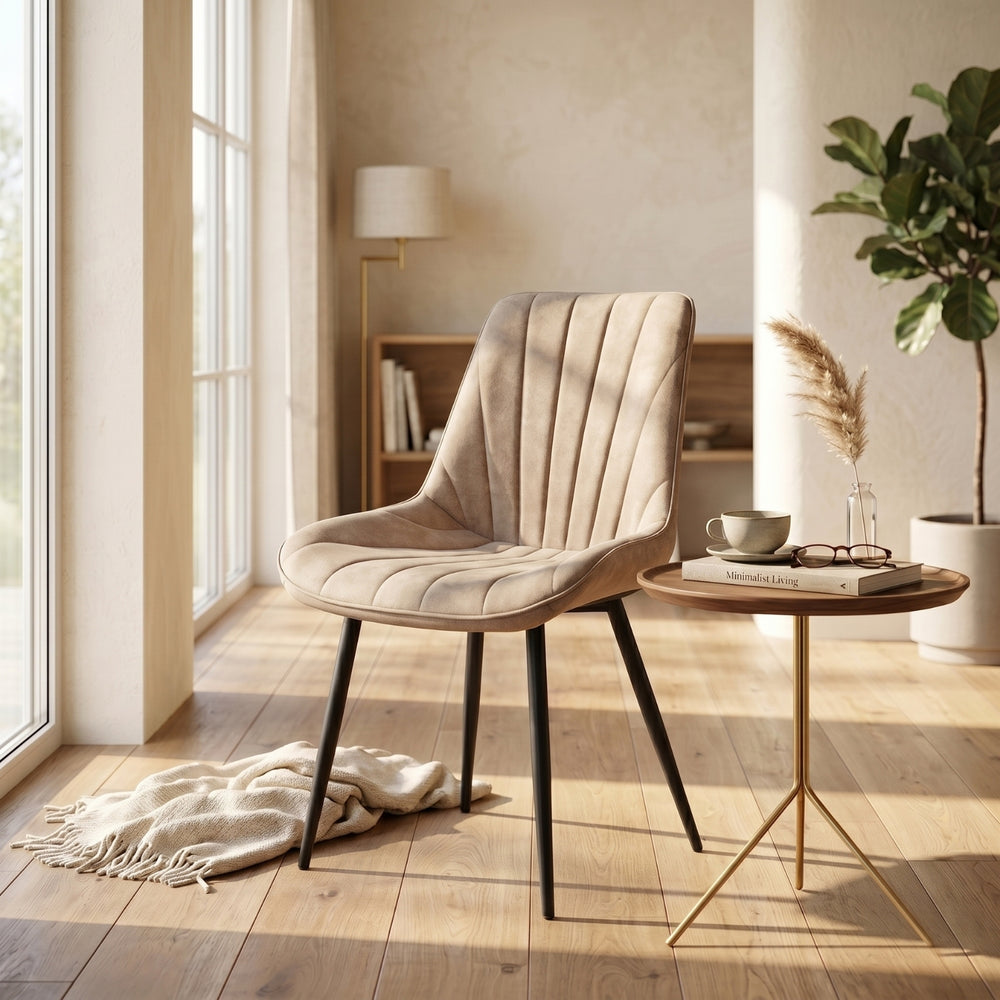Lesedi Eetkamerstoel - Beige Microvezel
