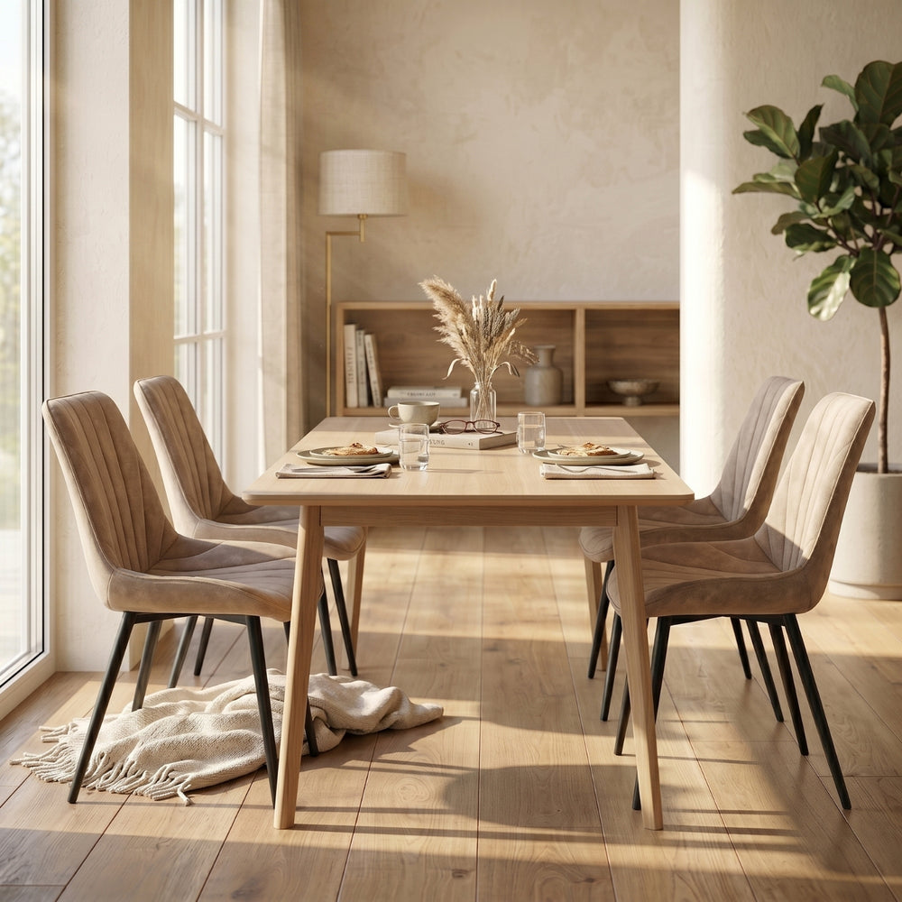 Lesedi Eetkamerstoel - Beige Microvezel