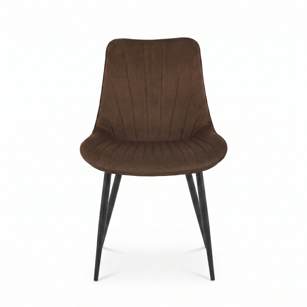 Chaise de salle à manger Lesedi – Velours brun