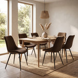 Chaise de salle à manger Lesedi – Velours brun