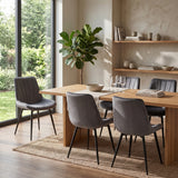 Chaise de salle à manger Lesedi - Velours gris