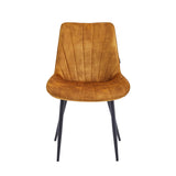Lesedi Dining Chair - Ochre Yellow Velvet