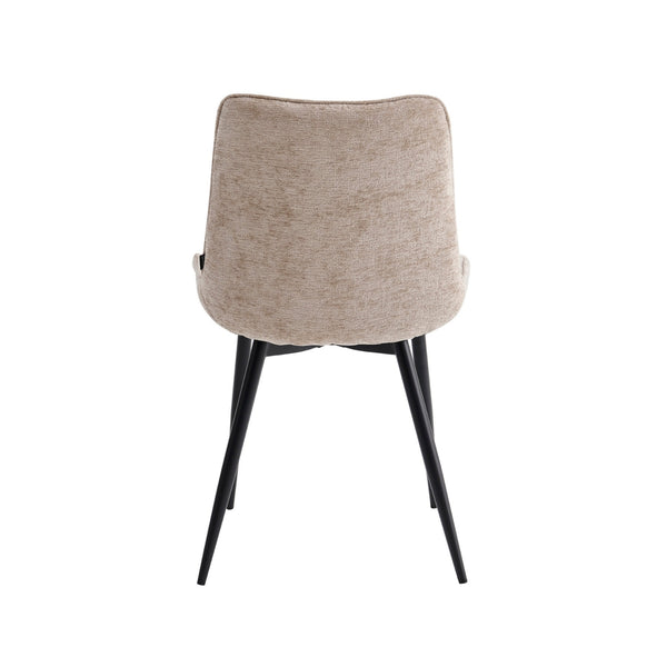 Chaise de salle à manger Lesedi - Tissu chenille taupe