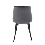 Chaise de salle à manger Lesedi - Velours gris