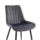 Chaise de salle à manger Lesedi - Velours gris