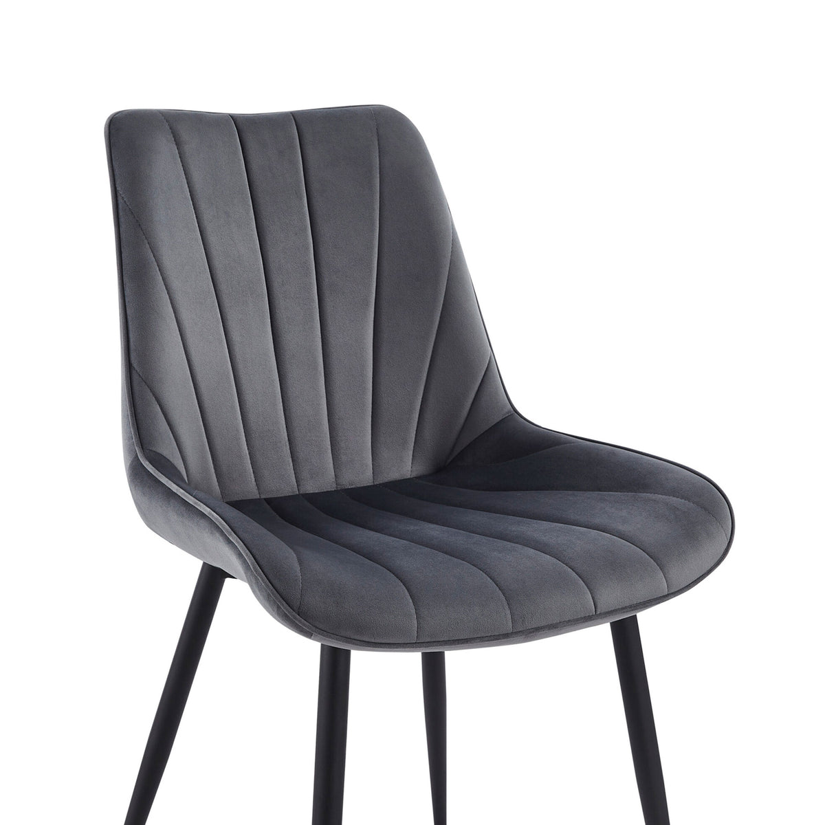 Chaise de salle à manger Lesedi - Velours gris