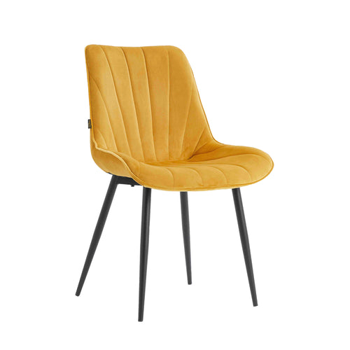 Lesedi Sedia Da Pranzo - Velluto Giallo Ocra