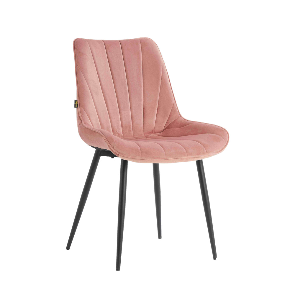Chaise de salle à manger Lesedi - Velours rose