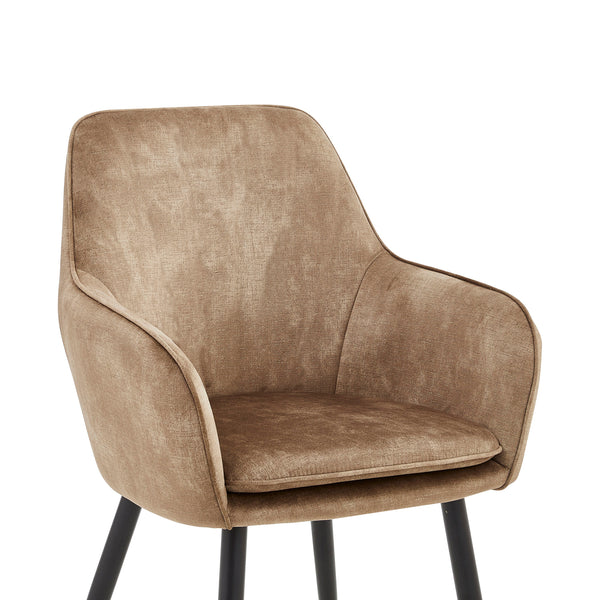 Levan Eetkamerstoel - Taupe Adore Velvet