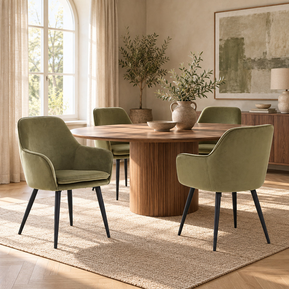 Levan Dining Chair - Green Velvet