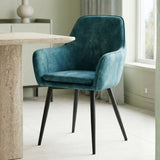 Levan Sedia Da Pranzo - Petrol Adore Velluto