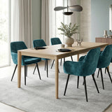 Levan Sedia Da Pranzo - Petrol Adore Velluto