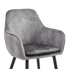 Levan Sedia Da Pranzo - Velluto Adore Grigio