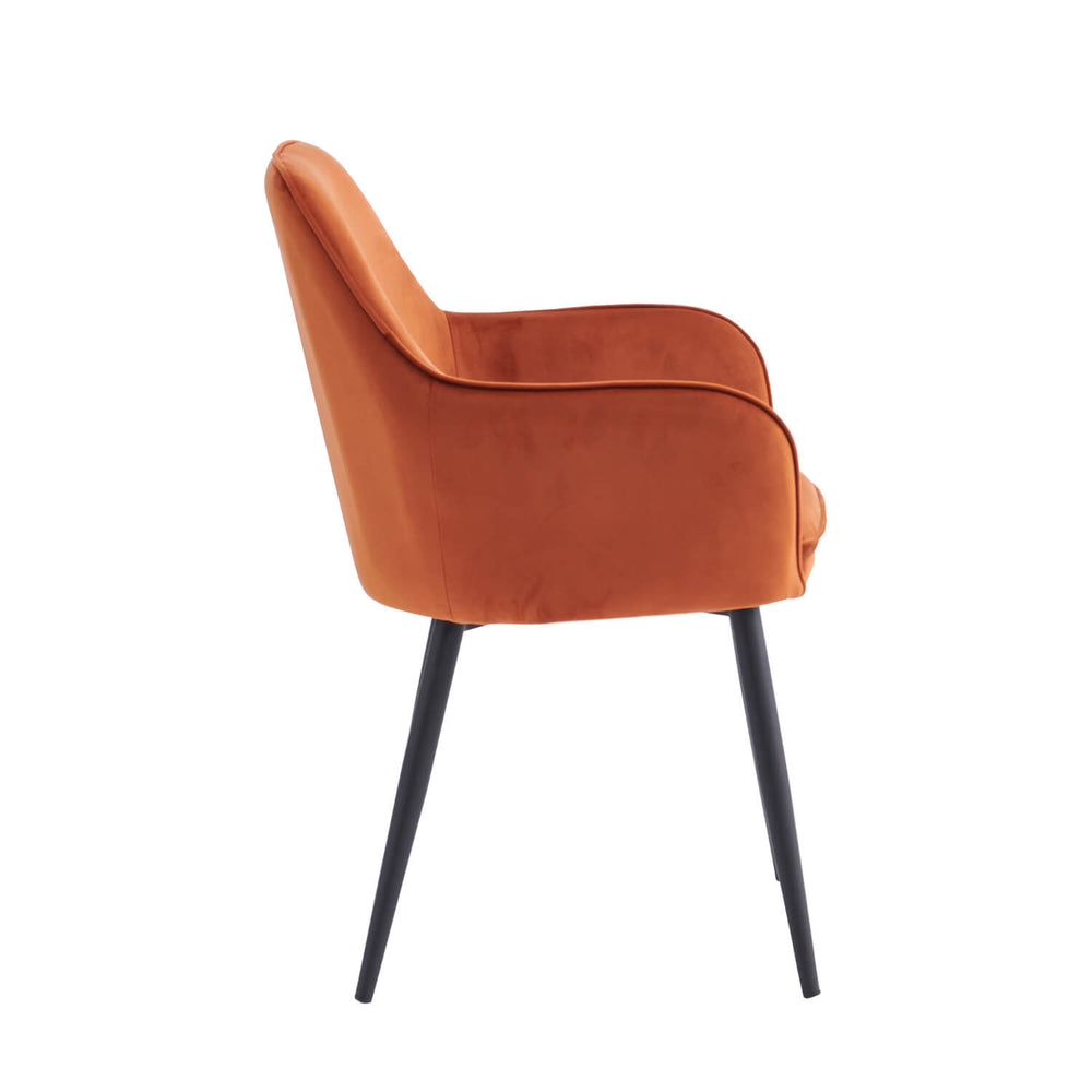 Levan Sedia Da Pranzo - Terracotta - Velluto