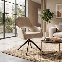 Liam Eetkamerstoel - Beige Chenille