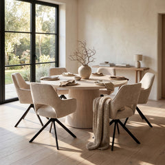 Liam Eetkamerstoel - Beige Chenille