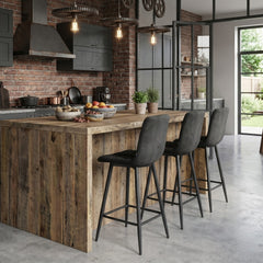 Luciano Bar Stools - Anthracite Microfiber