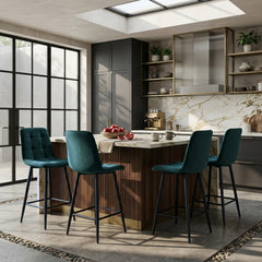 Luciano Bar Stools - Green Velvet