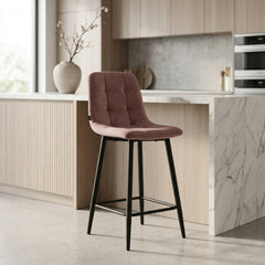 Luciano Bar Stools - Pink Velvet