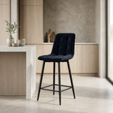 Tabourets de bar Luciano - Velours noir