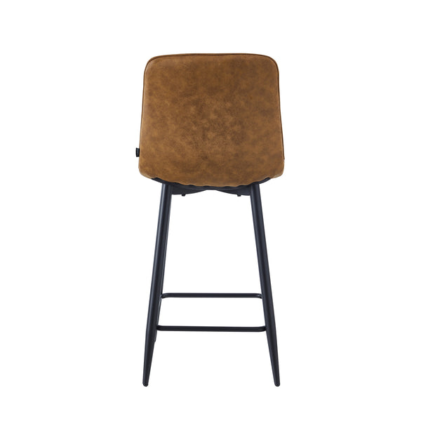 Luciano Bar Stools - Cognac Microfiber