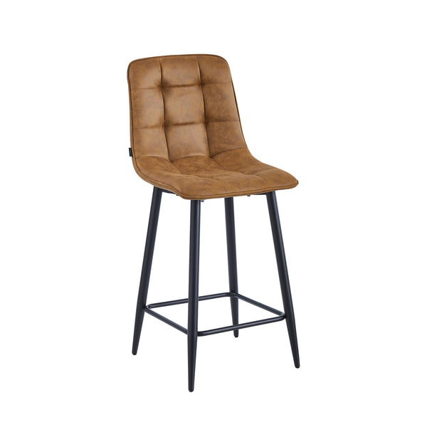 Luciano Bar Stools - Cognac Microfiber