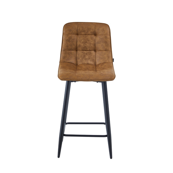 Luciano Bar Stools - Cognac Microfiber
