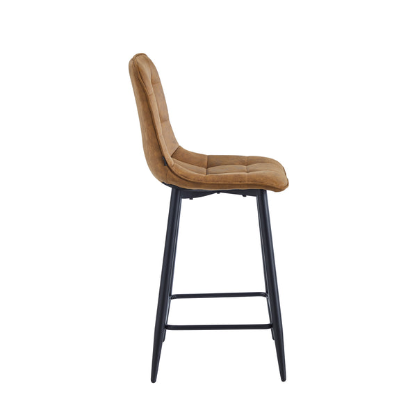 Luciano Bar Stools - Cognac Microfiber