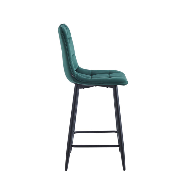 Tabouret de bar Luciano - Velours vert