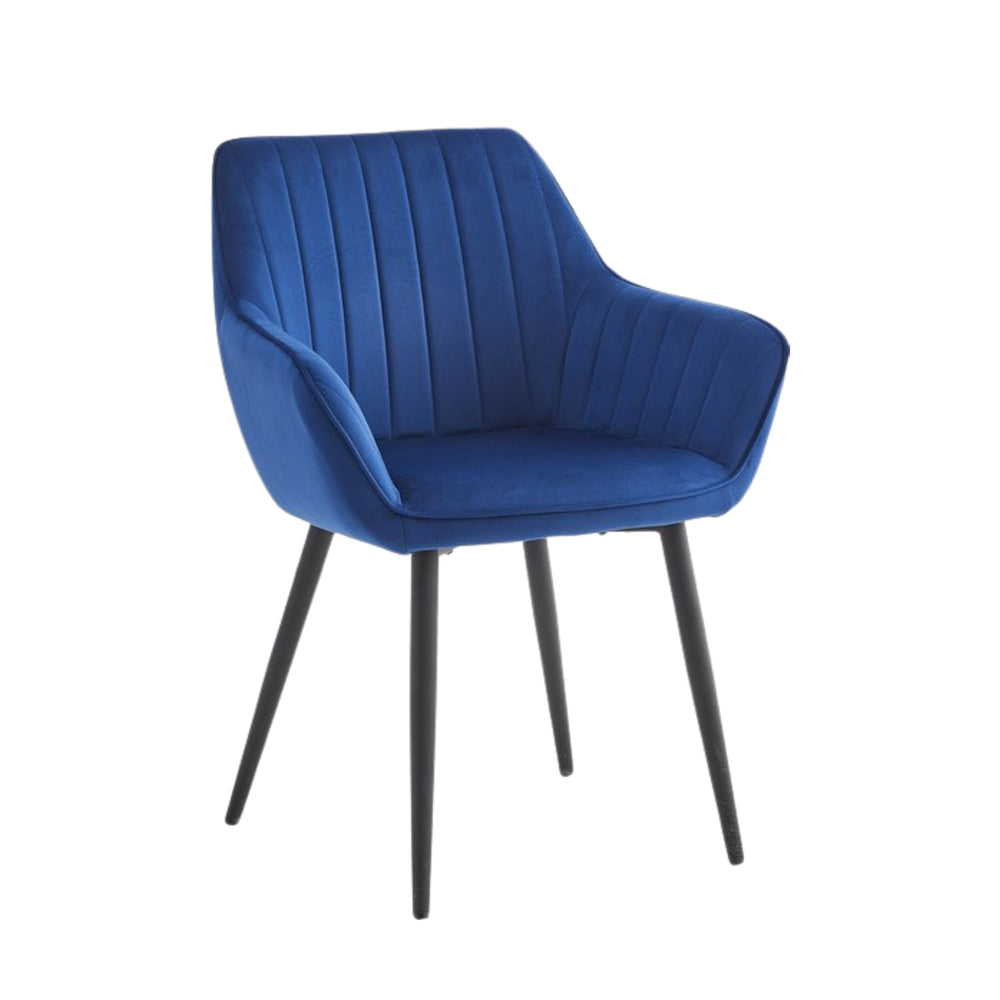Luna Eetkamerstoel - Blauw Velvet