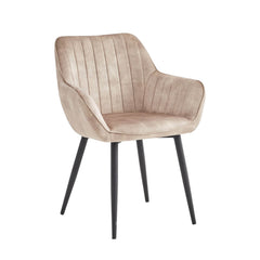 Luna Dining Chair – Champagne – Adore Velvet