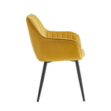 Luna Dining Chair – Ochre Yellow – Adore Velvet