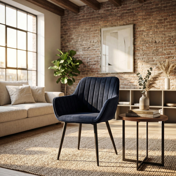 Chaise de salle à manger Luna - Velours noir