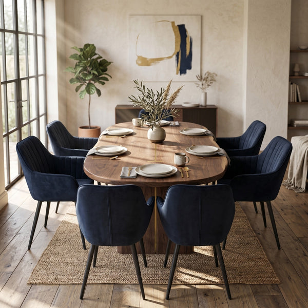 Chaise de salle à manger Luna - Velours noir