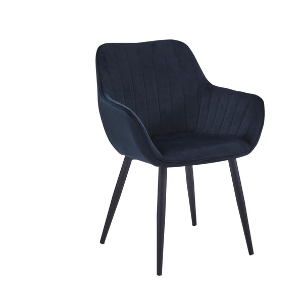 Chaise de salle à manger Luna - Velours noir