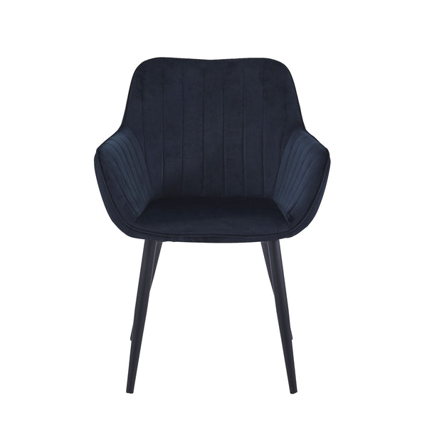 Chaise de salle à manger Luna - Velours noir