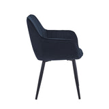 Chaise de salle à manger Luna - Velours noir