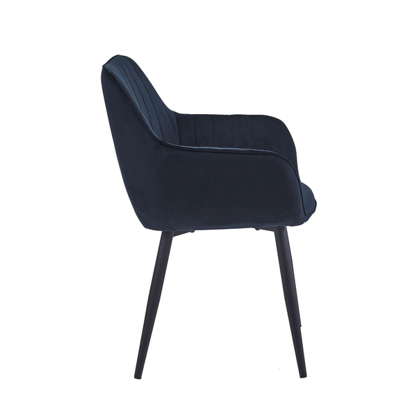 Chaise de salle à manger Luna - Velours noir