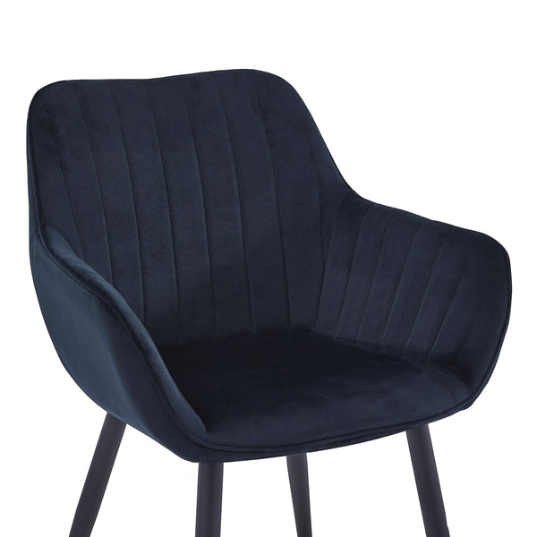 Chaise de salle à manger Luna - Velours noir