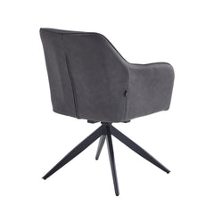 Lungo Eetkamerstoel - Antraciet Microfiber - Draaibaar - 180°