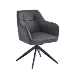 Lungo Eetkamerstoel - Antraciet Microfiber - Draaibaar - 180°